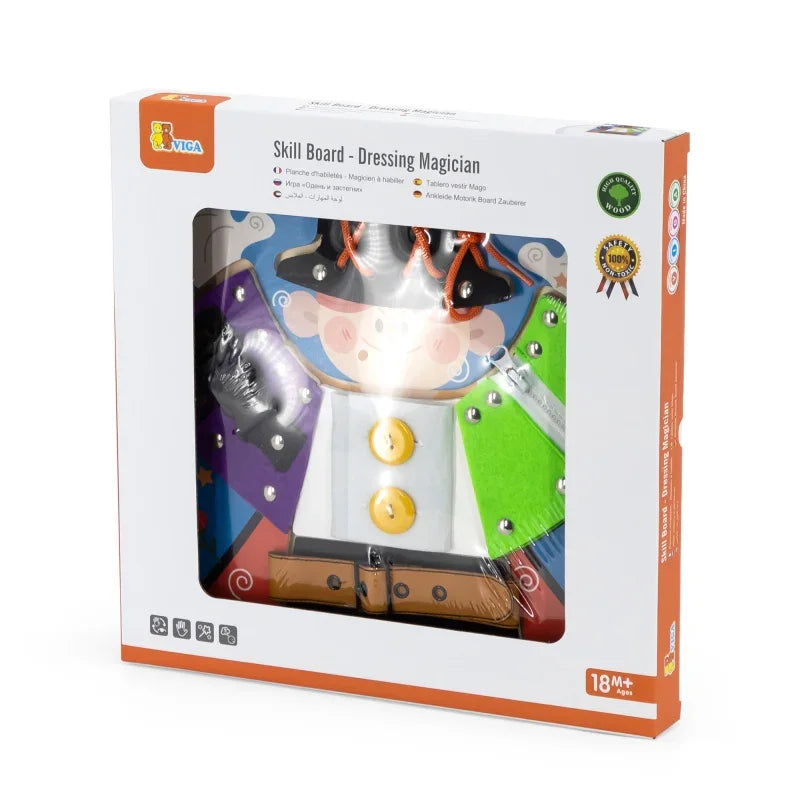 Tablica manipulacyjna VIGA z różnymi zamkami do nauki zręczności - zabawki-dla-dziewczynki