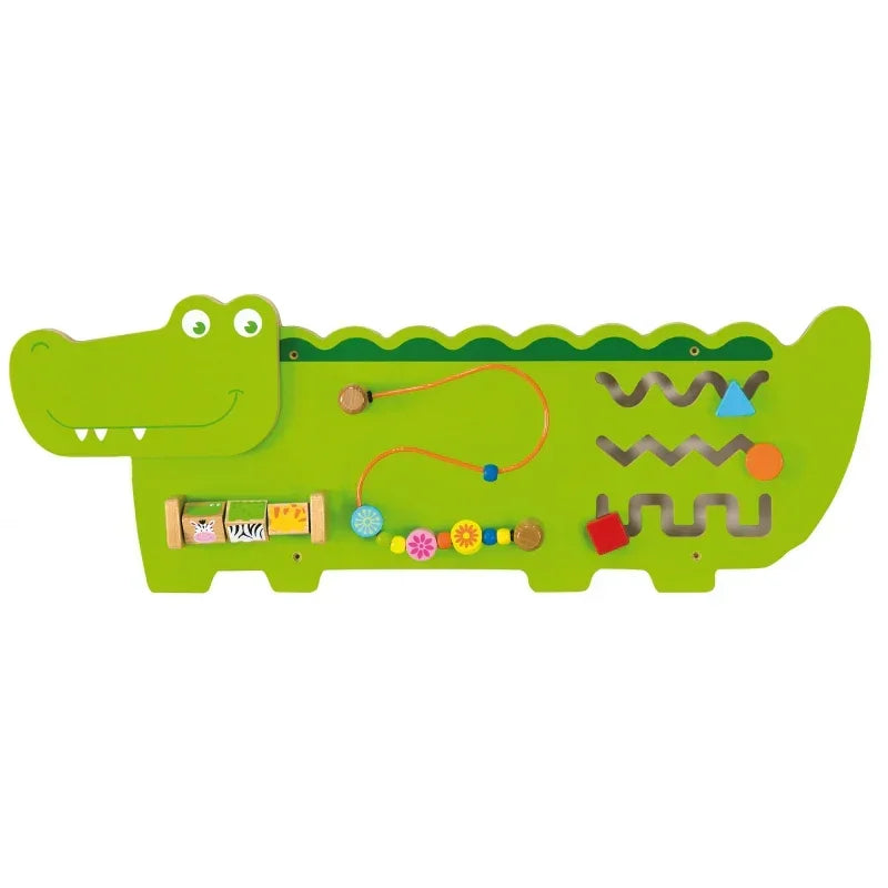 Tablica Edukacyjna Manipulacyjna Sensoryczna Drewniana Viga Toys Krokodyl Certyfikat FSC Montessori - zabawki-dla-dziewczynki