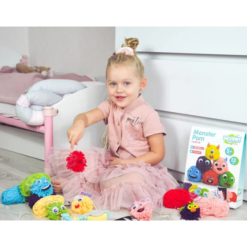 WOOPIE ART&FUN Zestaw Kreatywny Zrób Potworka Monster Pom - zabawki-dla-dziewczynki