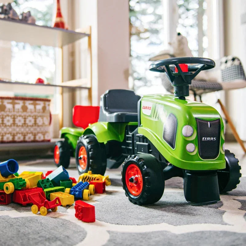 FALK traktorek Baby Claas zielony z przyczepką - zabawki-dla-dziewczynki