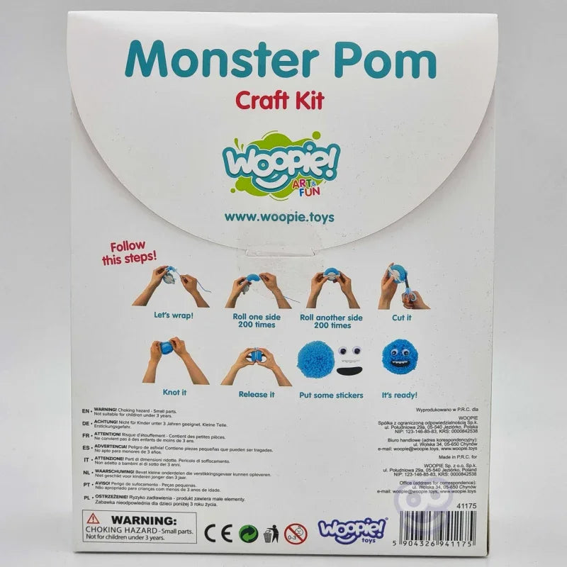 WOOPIE ART&FUN Zestaw Kreatywny Zrób Potworka Monster Pom - zabawki-dla-dziewczynki