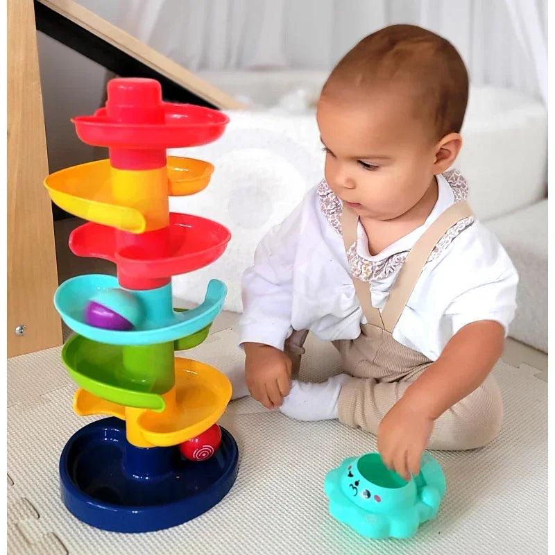 WOOPIE BABY Kulodrom Tor Kulkowy Zestaw Spirala z 2 kulkami - zabawki-dla-dziewczynki