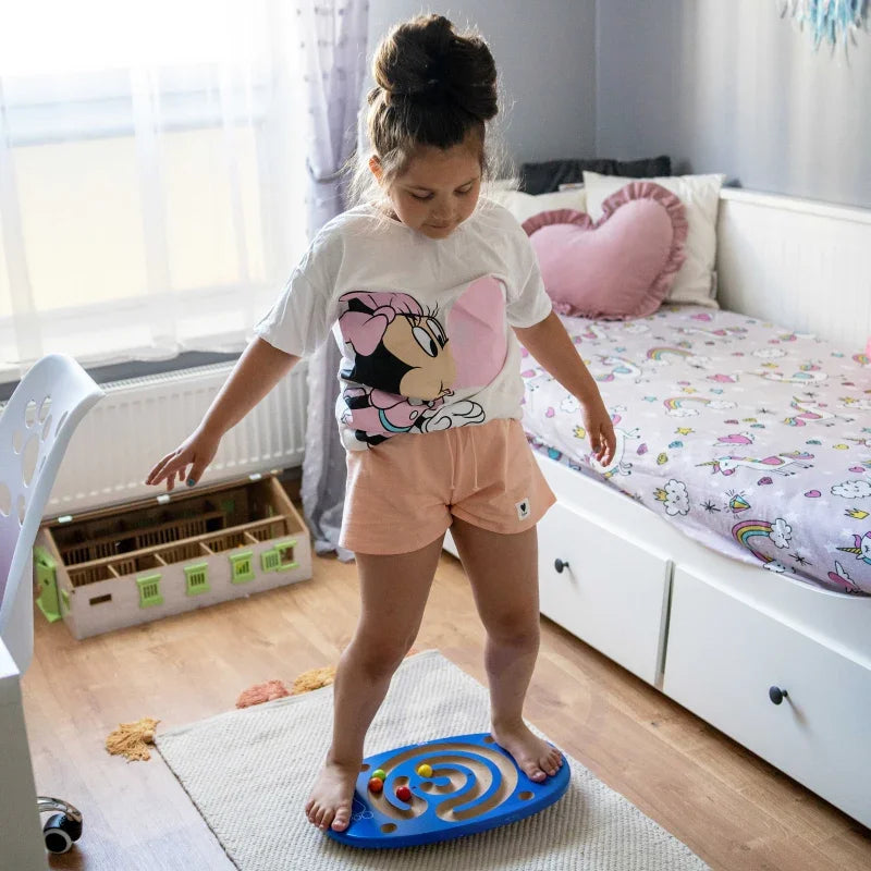 Viga Sensoryczna Drewniana Deska do balansowania z labiryntem - zabawki-dla-dziewczynki