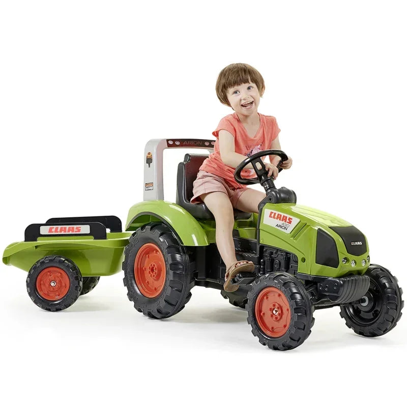 FALK traktor Claas z przyczepką wspiera rozwój motoryczny - zabawki-dla-dziewczynki