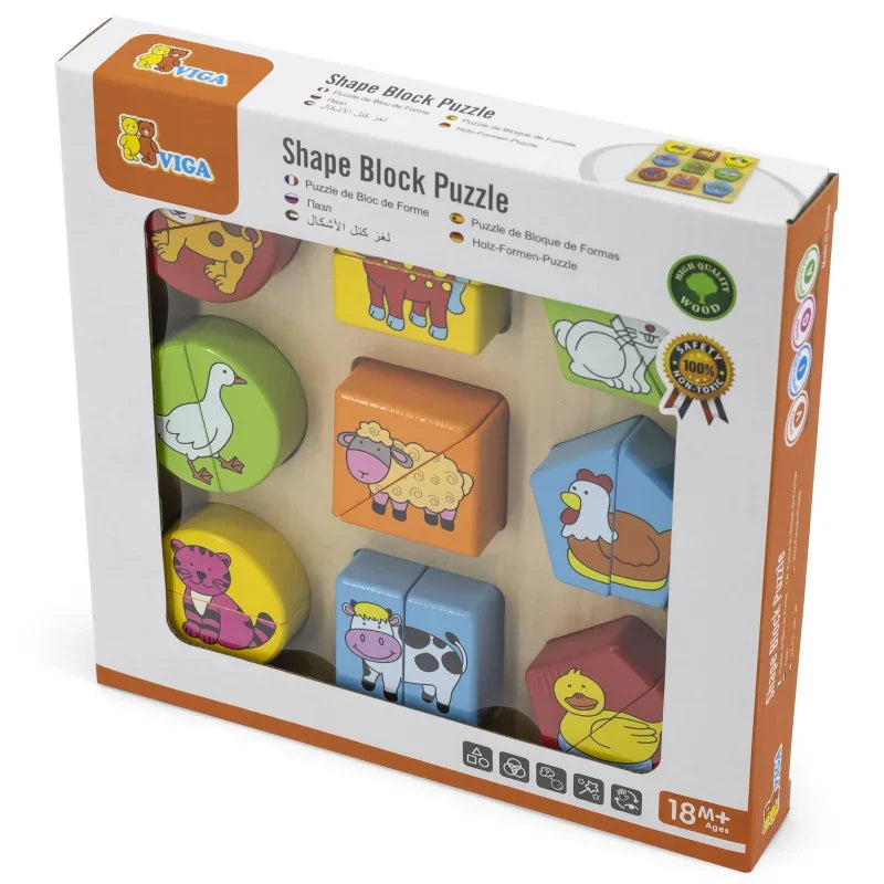 Puzzle Edukacyjne Drewniane Viga Zwierzęta - zabawki-dla-dziewczynki