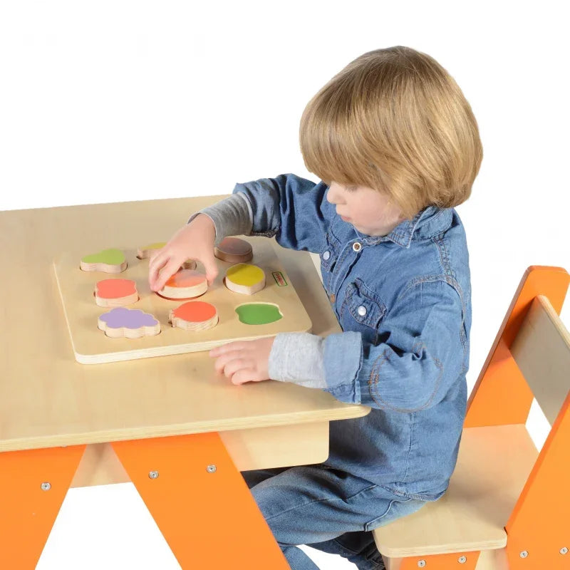 Drewniany Sorter Kształtów Masterkidz, kolorowe owoce Montessori - zabawki-dla-dziewczynki