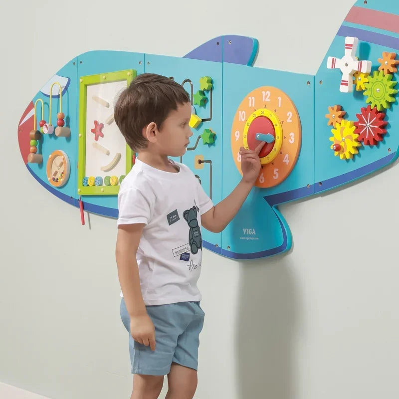 Sensoryczna tablica Montessori Viga z elementami manipulacyjnymi - zabawki-dla-dziewczynki