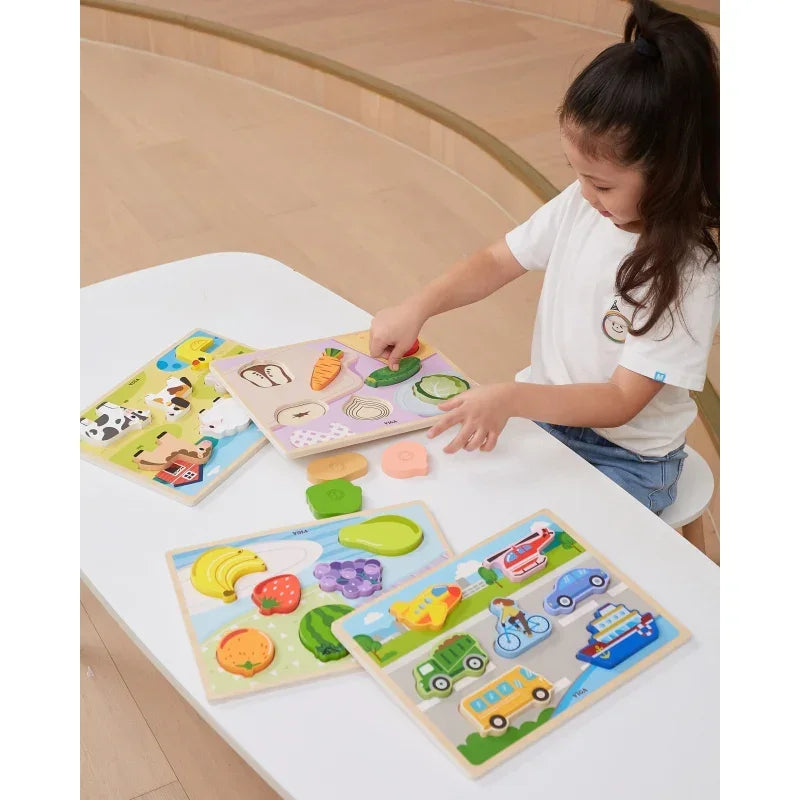 Montessori puzzle VIGA rozwijające kreatywność - zabawki-dla-dziewczynki