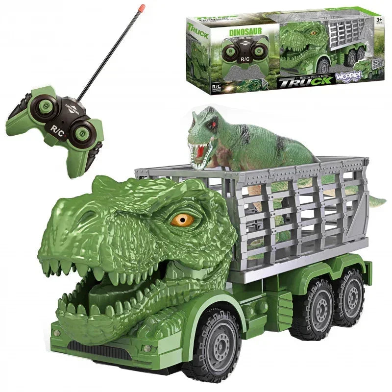 WOOPIE Samochód Zdalnie Sterowany RC Dinozaur Zielony + Figurka - zabawki-dla-dziewczynki
