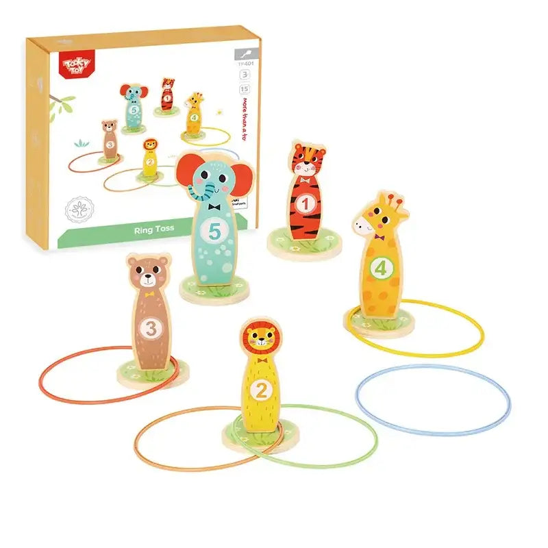 TOOKY TOY Drewniana Gra Rzut do Celu Zwierzątka dla dzieci - zabawki-dla-dziewczynki