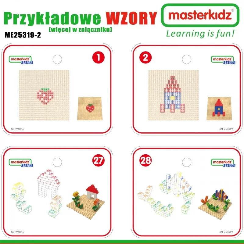 Drewniany stół MASTERKIDZ STEM WALL z klockami do nauki logicznego myślenia i zabawy - zabawki-dla-dziewczynki