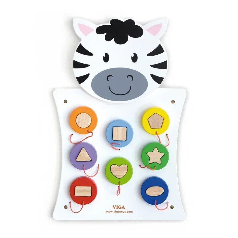 Viga Drewniana Gra Dopasuj kształty Zebra Certyfikat FSC Montessori - zabawki-dla-dziewczynki