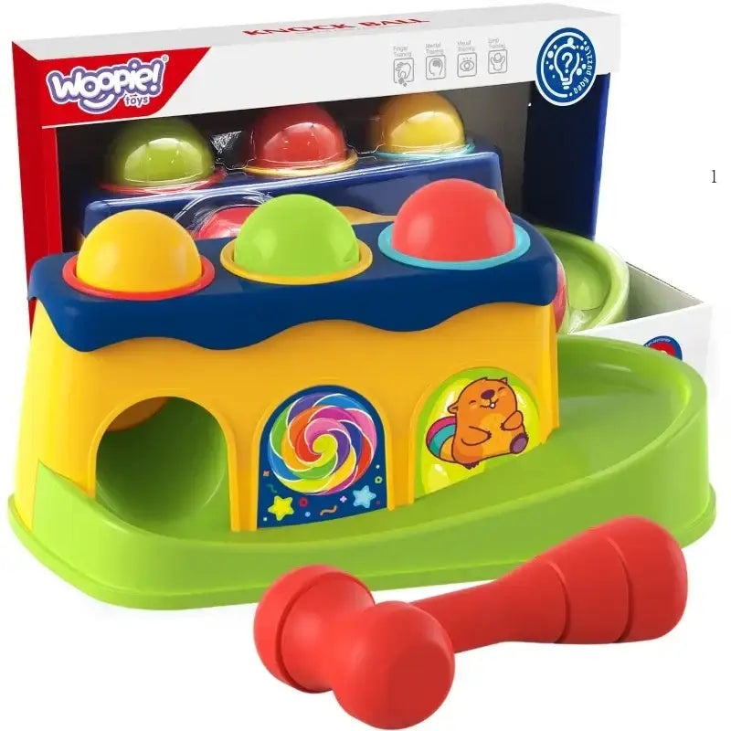 WOOPIE BABY Kolorowa Przebijanka Wbijanka z Młoteczkiem Montessori - zabawki-dla-dziewczynki