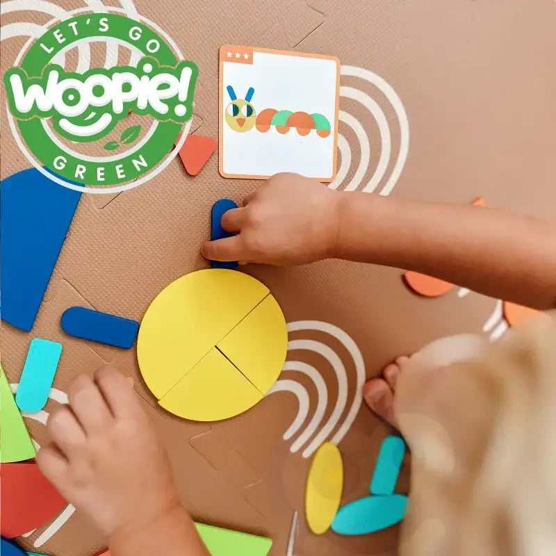 Montessori układanka WOOPIE GREEN drewniana 40 wzorów dla maluchów - zabawki-dla-dziewczynki