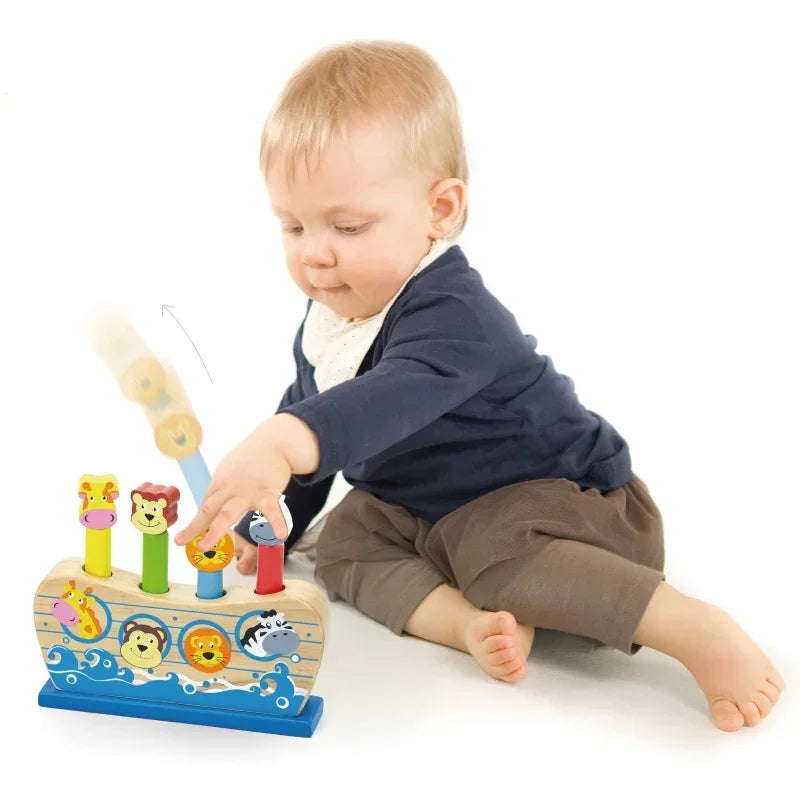 Drewniana Arka Noego VIGA skaczące zwierzątka dla dzieci - zabawki-dla-dziewczynki