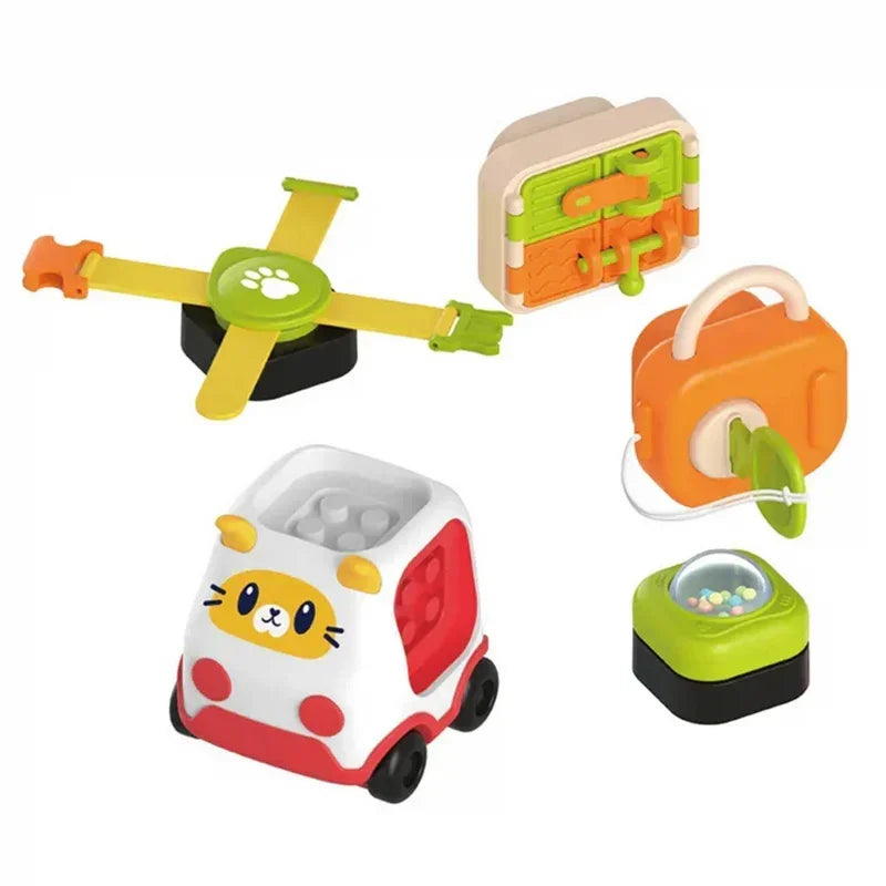 Woopie Baby, zestaw edukacyjny Montessori z samochodem manipulacyjnym 1 - zabawki-dla-dziewczynki