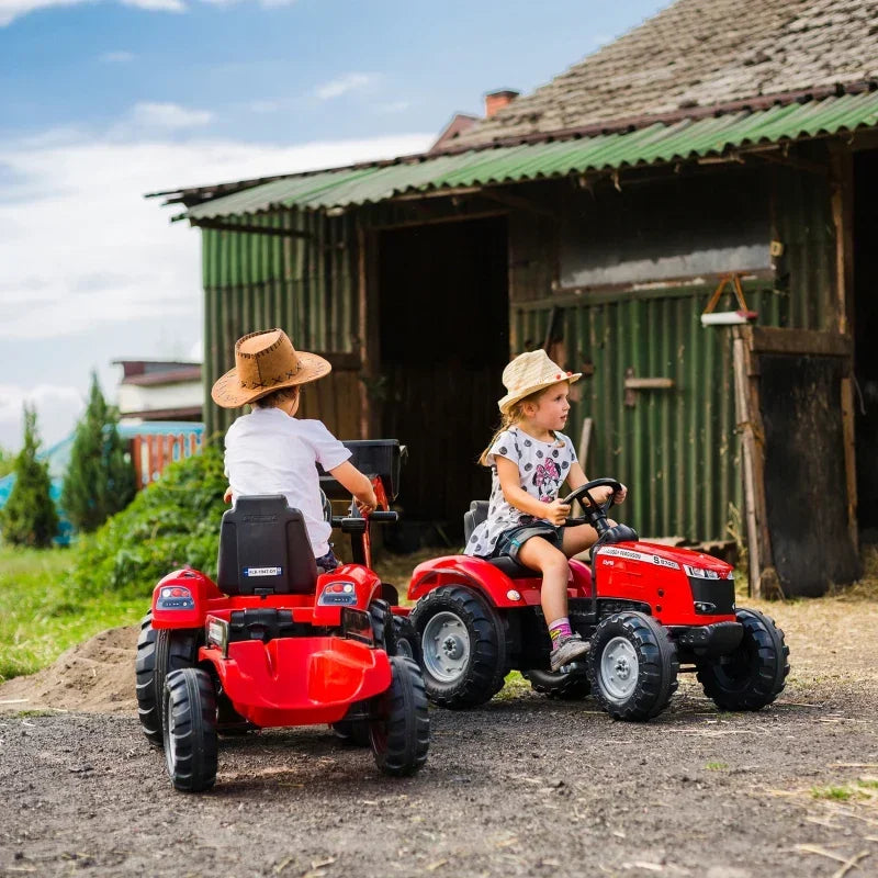FALK Traktor Massey Ferguson Czerwony na Pedały rozwija motorykę i koordynację - zabawki-dla-dziewczynki