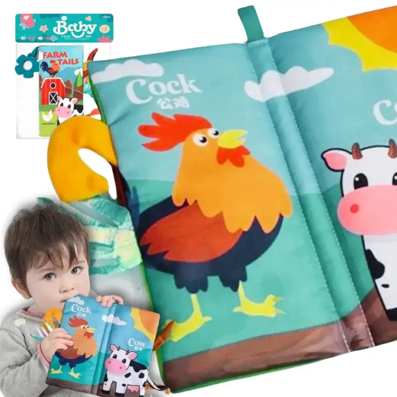 WOOPIE BABY Książeczka z Ogonkami Zwierząt Materiałowa - zabawki-dla-dziewczynki