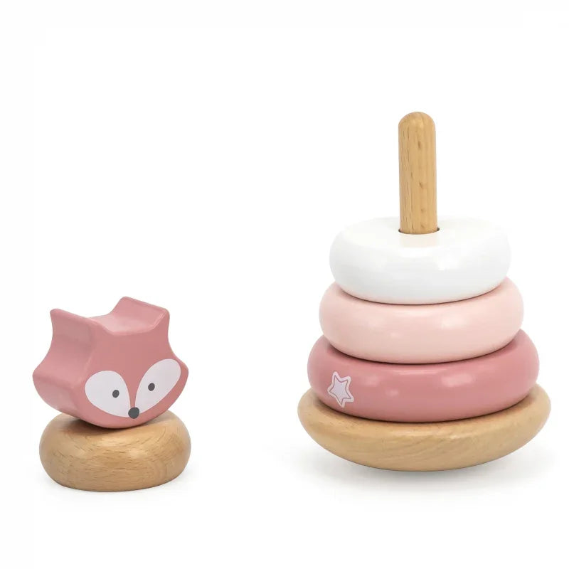 VIGA PolarB Drewniana Piramidka Edukacyjna - Lisek - zabawki-dla-dziewczynki