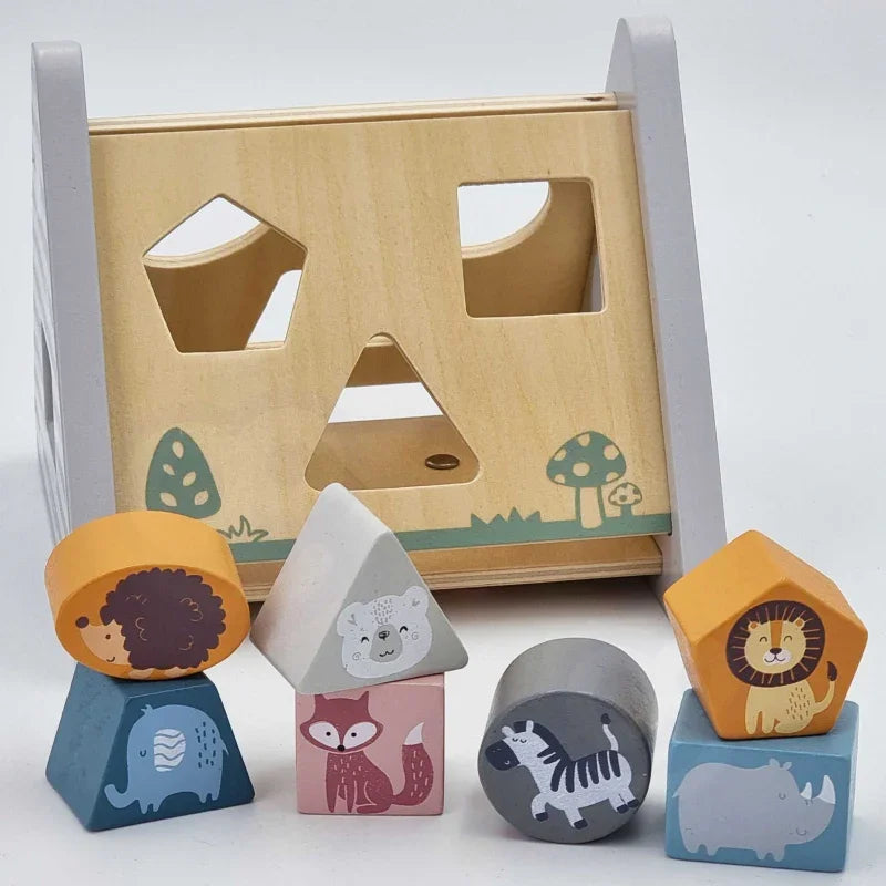 Viga PolarB Drewniany sorter z klockami piramida Układanka - zabawki-dla-dziewczynki