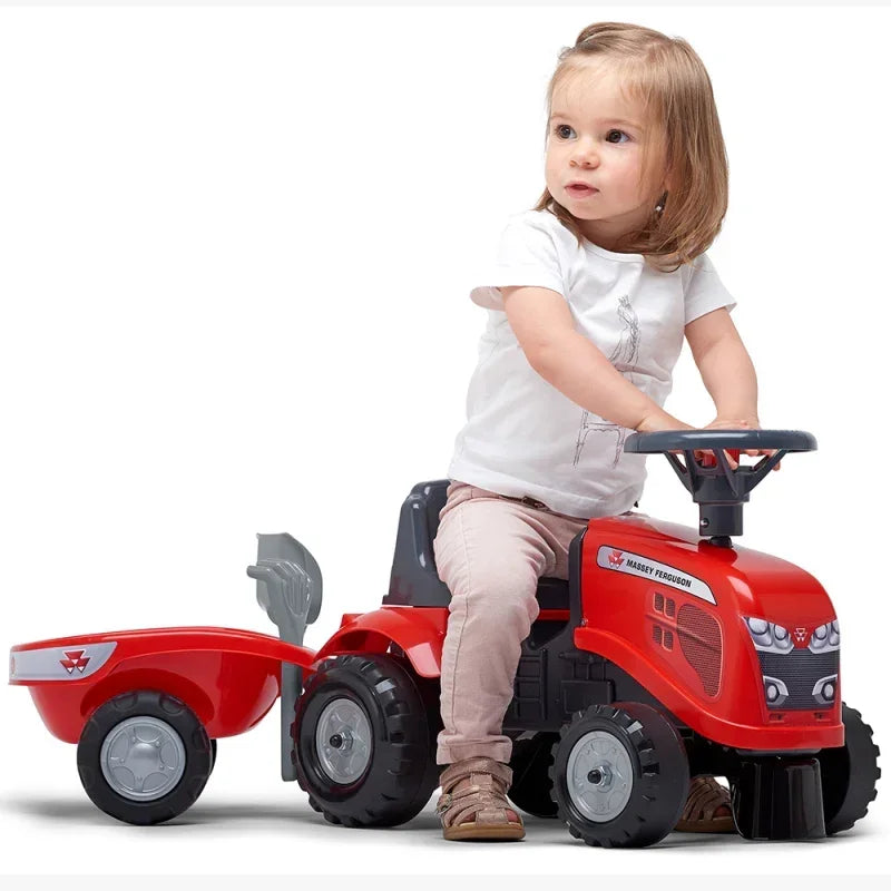 Interaktywna zabawa z FALK Traktorkiem Baby Massey Ferguson i przyczepką - zabawki-dla-dziewczynki