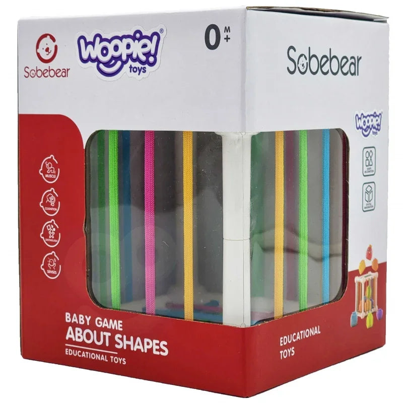 WOOPIE BABY Elastyczna Kostka Sensoryczna Sorter dla Dzieci Zwierzątka + Grzechotka 7 el. - zabawki-dla-dziewczynki