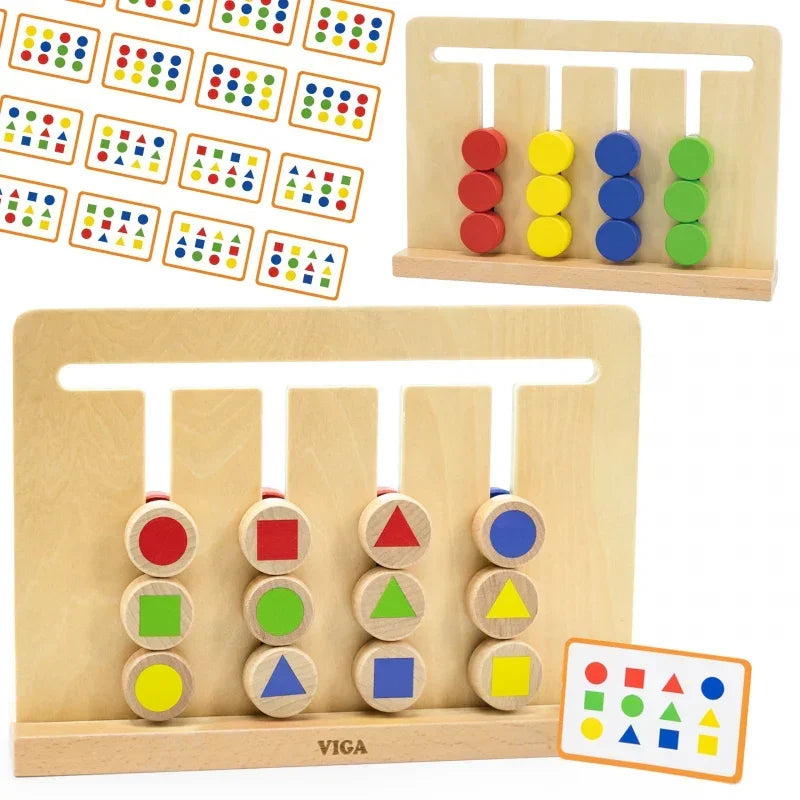 VIGA gra logiczna odwzoruj kolory i figury Montessori - zabawki-dla-dziewczynki