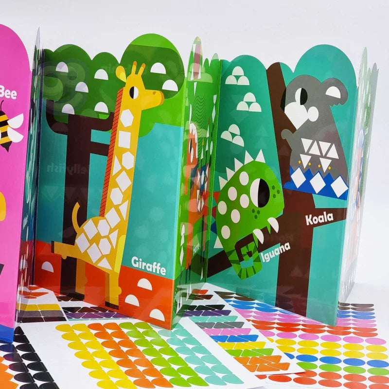 WOOPIE ART&FUN Naklejki Zestaw Dopasuj Kształty i Kolory Wyklejanka Zwierzątka 504 el. - zabawki-dla-dziewczynki