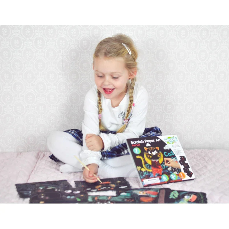 WOOPIE ART&FUN Zestaw Kreatywny Wydrapywanki dla Dzieci 7 el. - zabawki-dla-dziewczynki