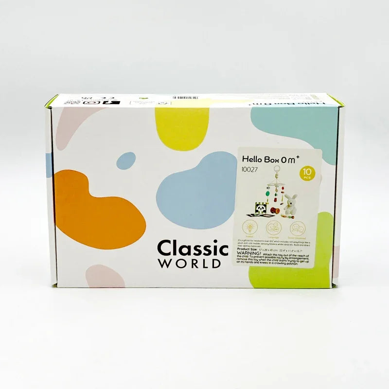 CLASSIC WORLD Pastelowy Zestaw dla Niemowląt Box Pierwsze Zabawki od 0 do 6 miesiąca - zabawki-dla-dziewczynki