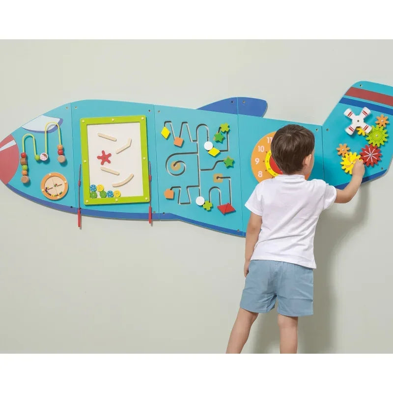 Viga Sensoryczna Edukacyjna Tablica Samolot Montessori - zabawki-dla-dziewczynki