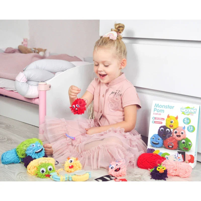 WOOPIE ART&FUN Zestaw Kreatywny Zrób Potworka Monster Pom - zabawki-dla-dziewczynki