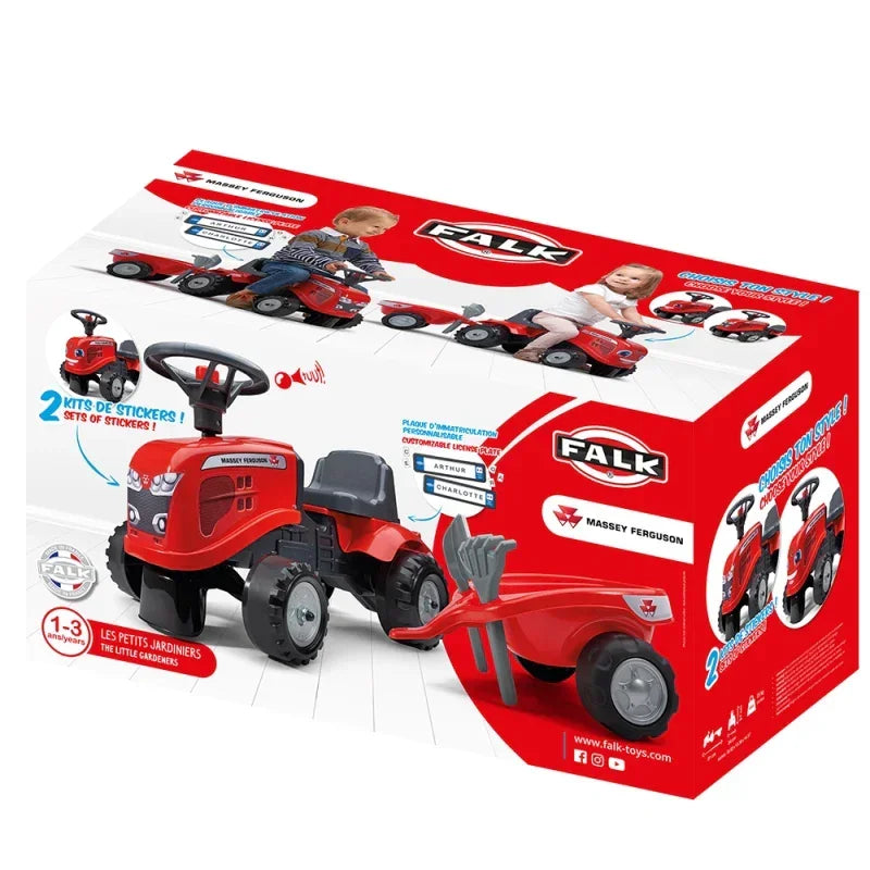 FALK Traktorek Baby Massey Ferguson czerwony z akcesoriami inspiruje kreatywność - zabawki-dla-dziewczynki
