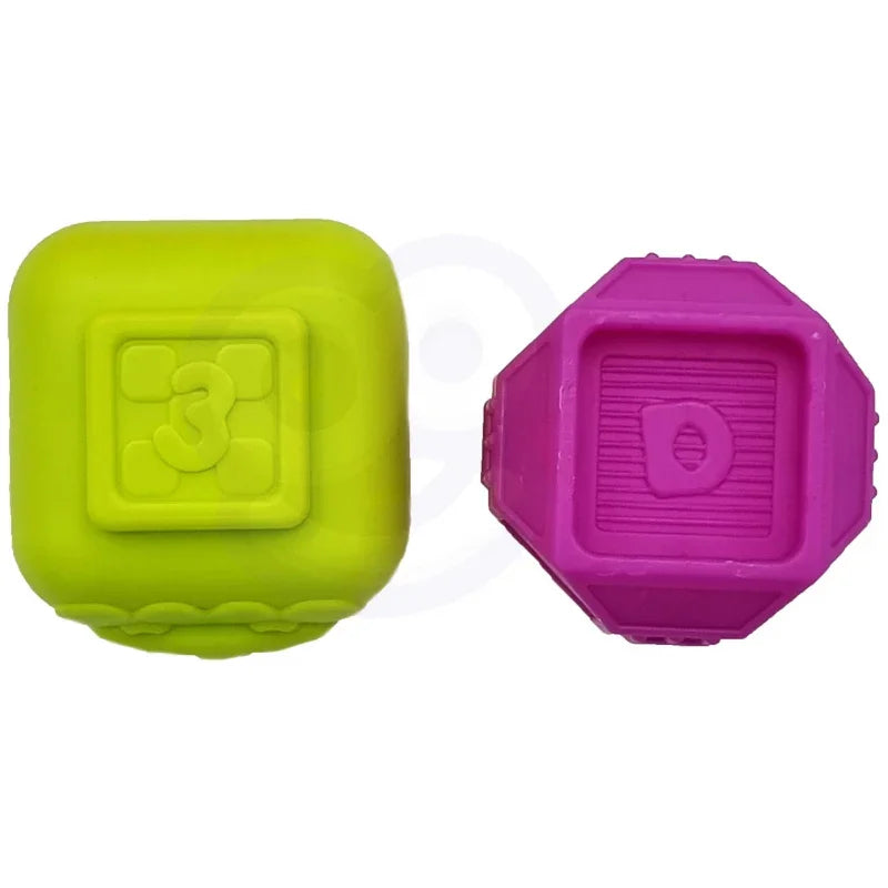 WOOPIE BABY Elastyczna Kostka Sensoryczna Sorter dla Dzieci Zwierzątka + Grzechotka 7 el. - zabawki-dla-dziewczynki