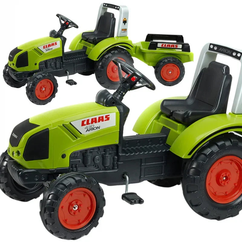 FALK Traktor na Pedały Claas Duży z Przyczepką od 3 lat - zabawki-dla-dziewczynki