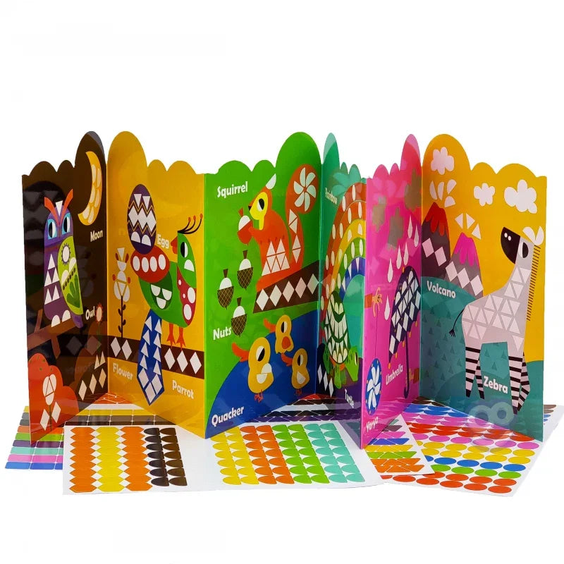 WOOPIE ART&FUN Naklejki Zestaw Dopasuj Kształty i Kolory Wyklejanka Zwierzątka 504 el. - zabawki-dla-dziewczynki