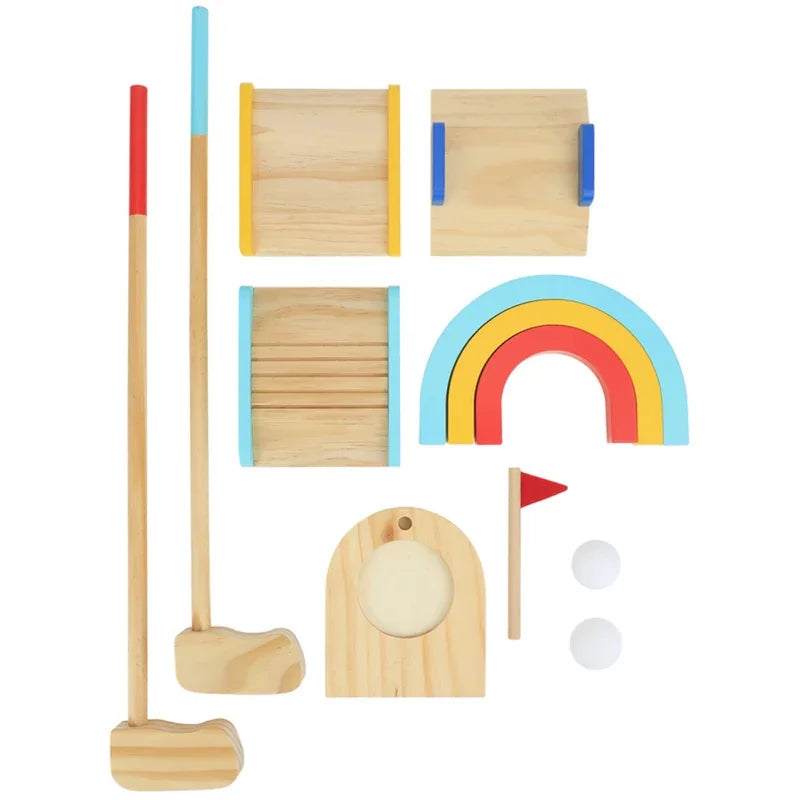 2-Tooky Toy Drewniany Zestaw do Gry w Golfa dla 2 Osób 13 el.-2