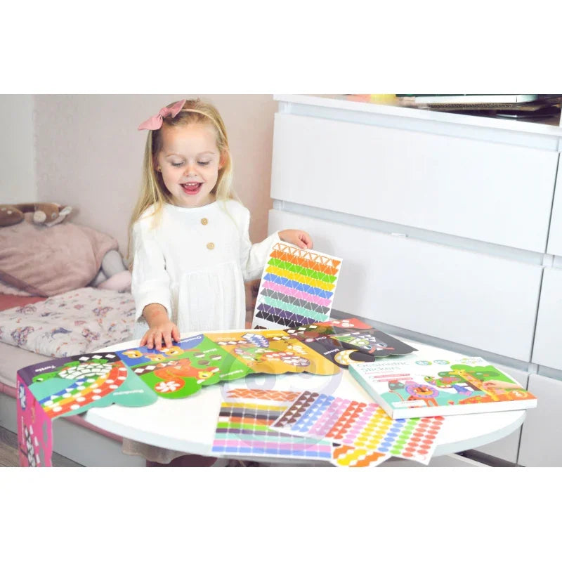 WOOPIE ART&FUN Naklejki Zestaw Dopasuj Kształty i Kolory Wyklejanka Zwierzątka 504 el. - zabawki-dla-dziewczynki