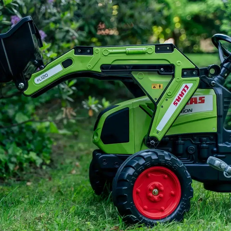 FALK traktor dziecięcy CLAAS z łyżką i przyczepką - zabawki-dla-dziewczynki