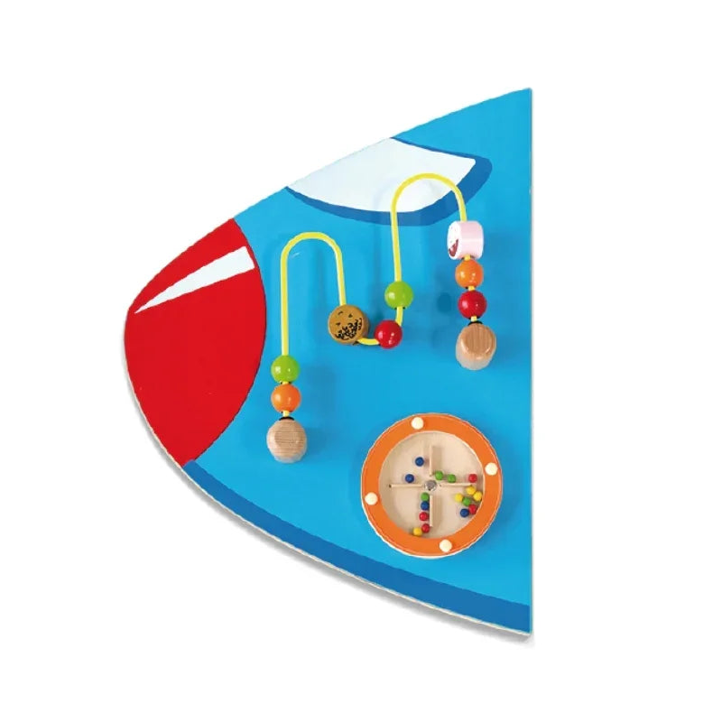 Sensoryczna Edukacyjna Tablica Drewniana Manipulacyjna Viga Samolot Montessori - zabawki-dla-dziewczynki