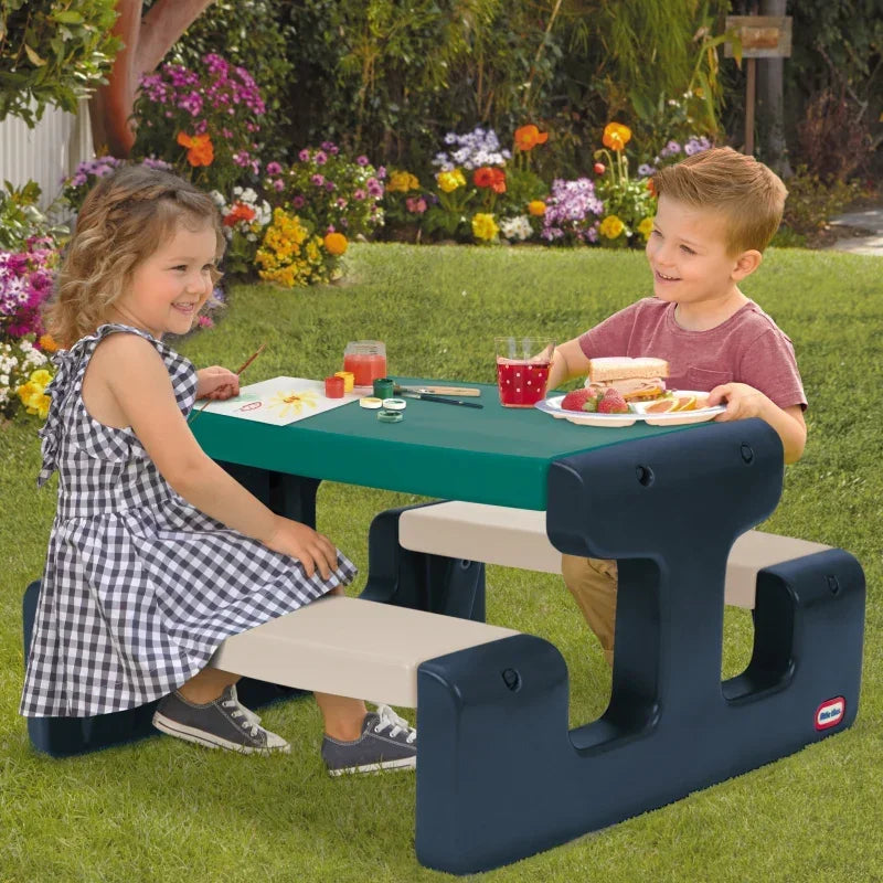 Little Tikes Stolik Piknikowy Niebiesko-Zielony do Ogrodu dla dzieci - zabawki-dla-dziewczynki