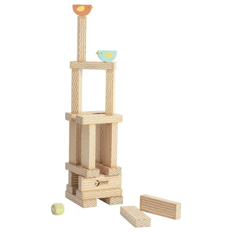 CLASSIC WORLD drewniane klocki edukacyjne ptaki 23 el - zabawki-dla-dziewczynki