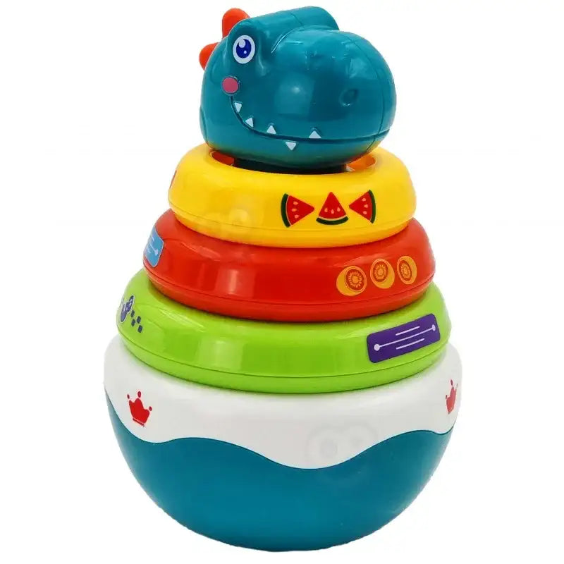 Zabawka edukacyjna WOOPIE BABY Dino układanka piramidka dla malucha - zabawki-dla-dziewczynki