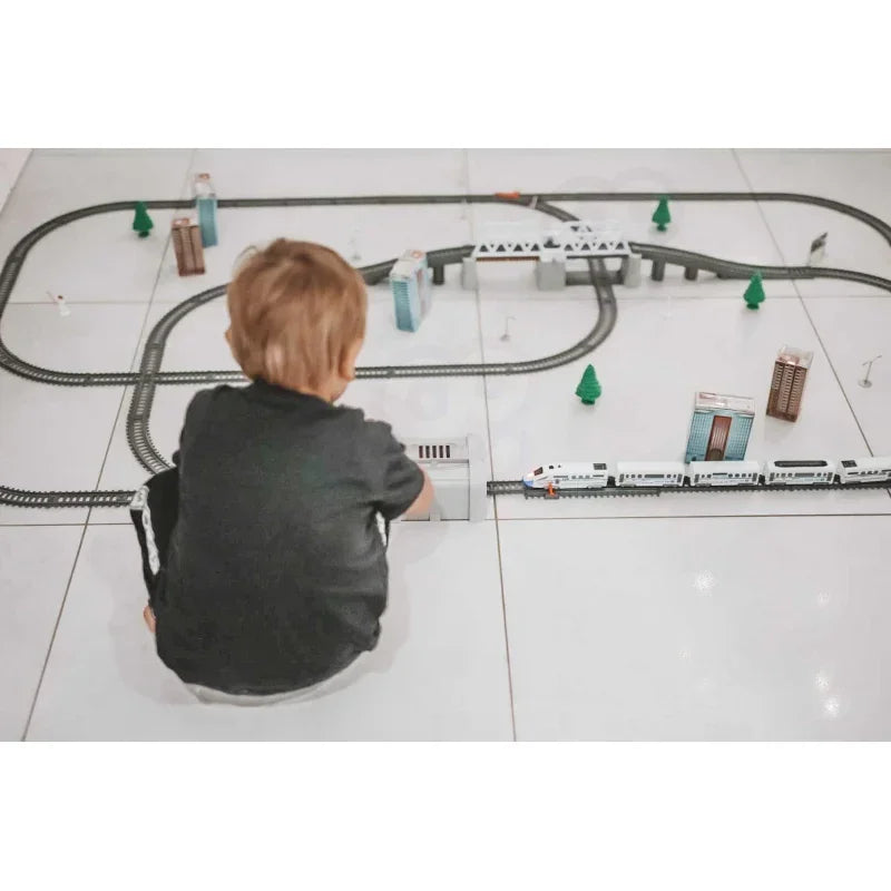 Elektryczna kolejka WOOPIE duży tor 86 elementów dla dzieci - zabawki-dla-dziewczynki