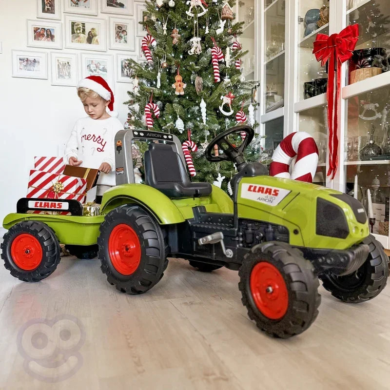 FALK Traktor na Pedały Claas Duży z Przyczepką dla dzieci od 3 lat - zabawki-dla-dziewczynki
